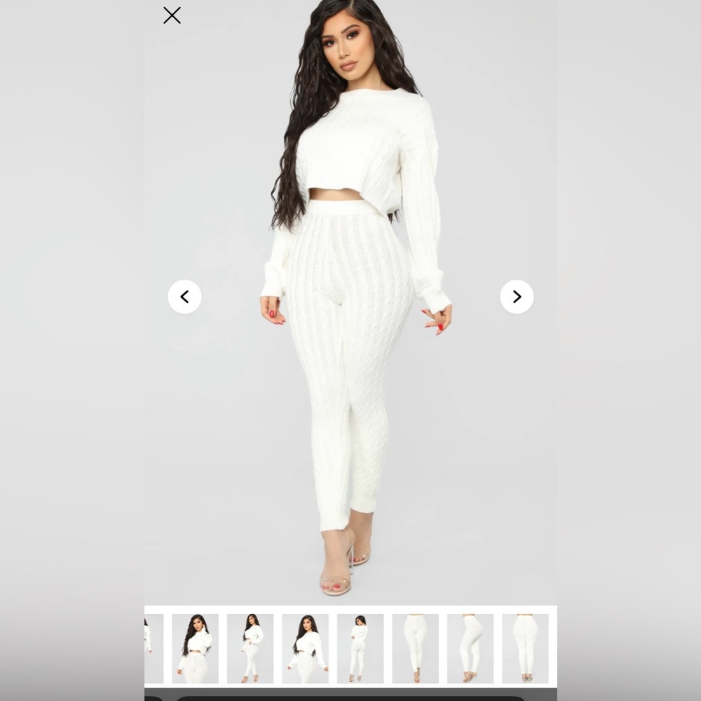 Sweater Sweetie Pant Set - White